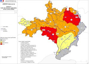 zonage des niveaux de restrictions dans le Gard